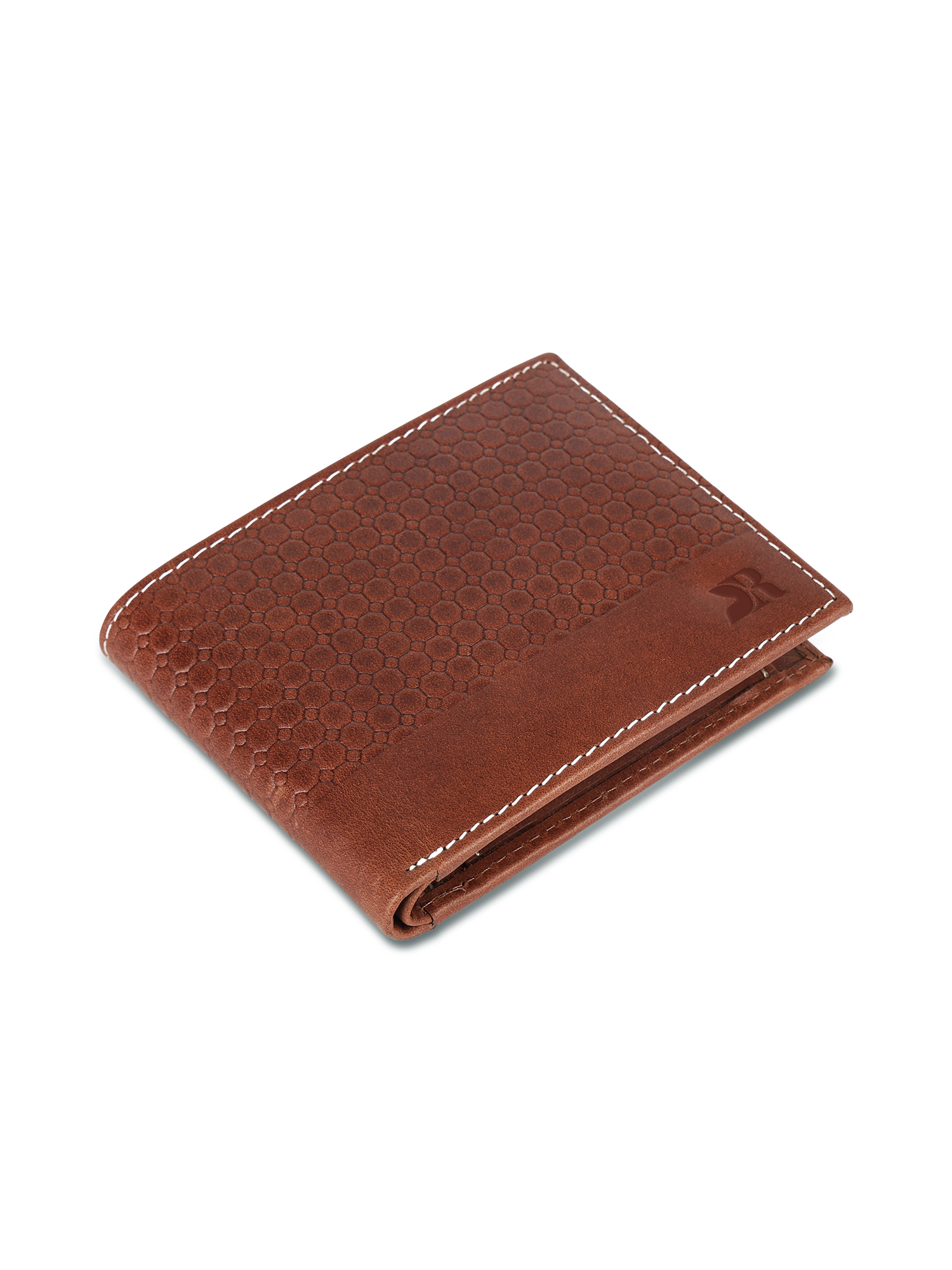 Honeycomb light brown Main Image Bifold Leather wallet